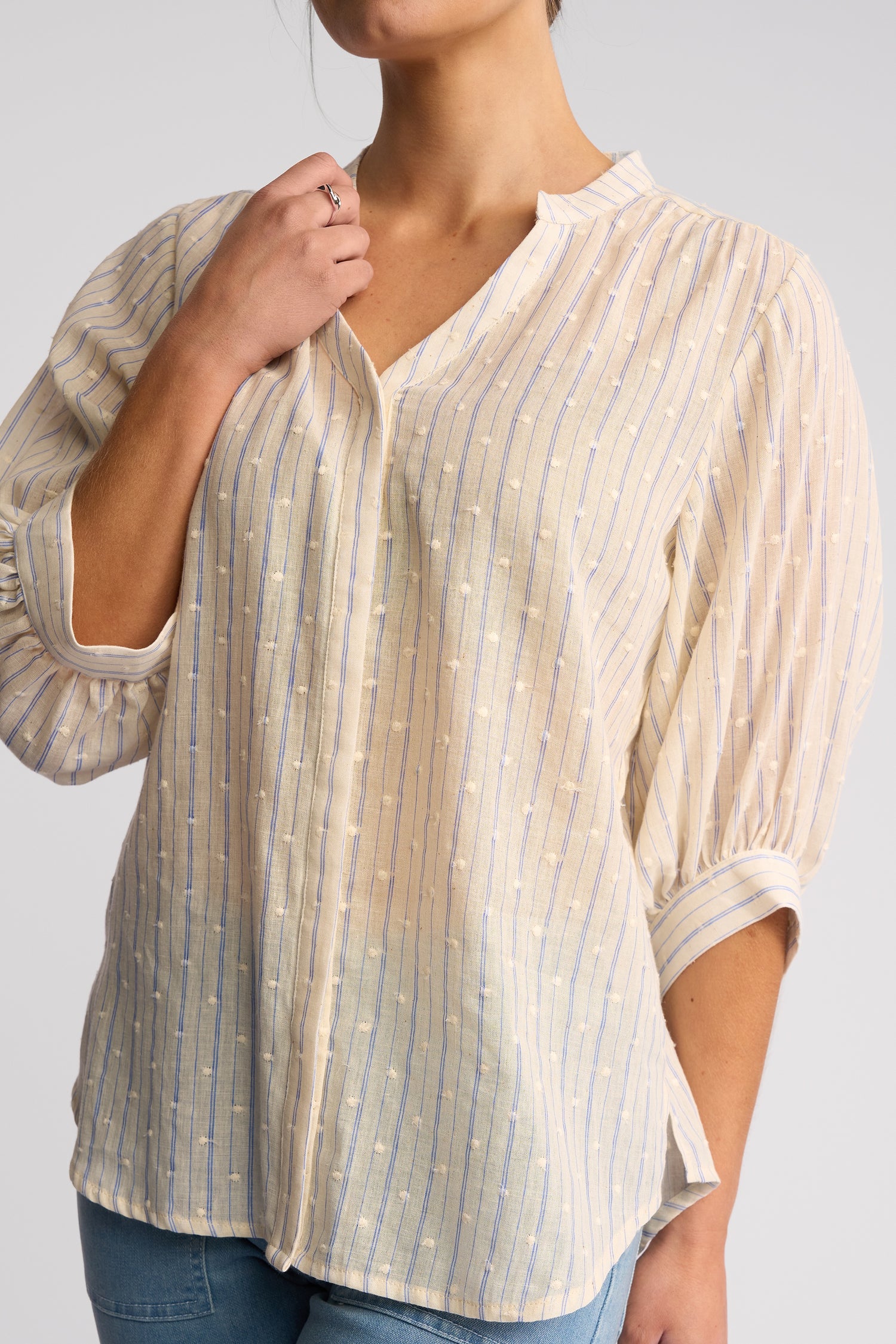 Folk Shirt Blue Stripe - Vassalli