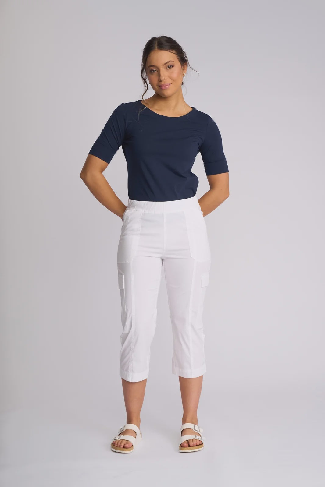 Wave Pull-On Cargo Pant White - Vassalli