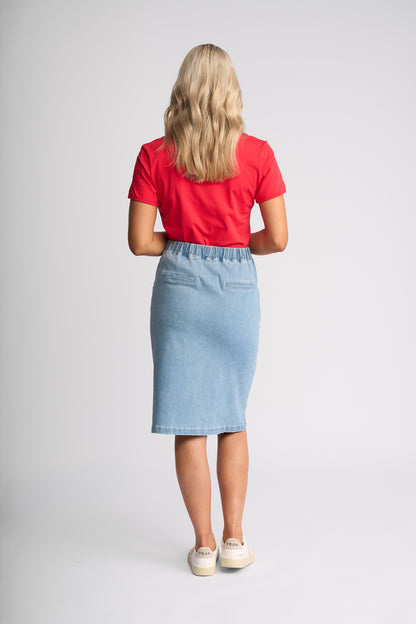 Terra Skirt Light Wash Denim - Vassalli
