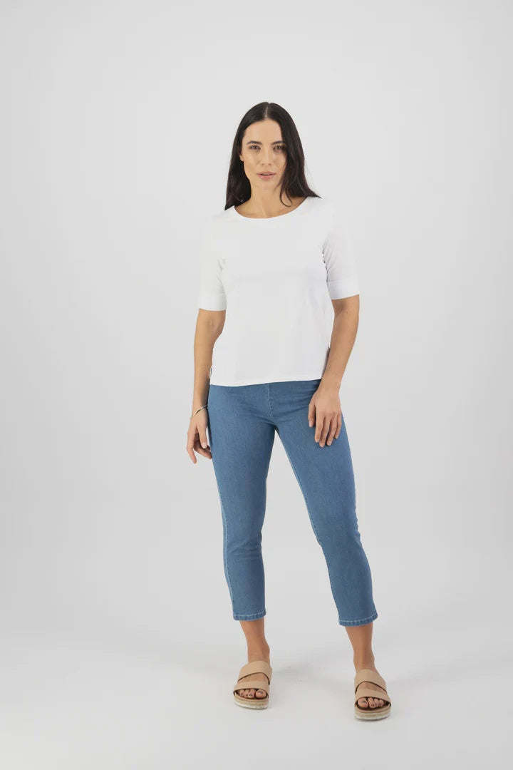 Boat Neck Top White - Vassalli
