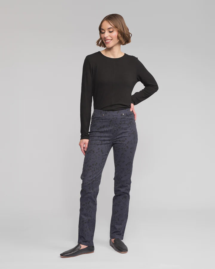 Bay Pull On Slim Leg Pant Noir